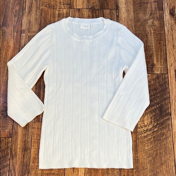 NWOT CYRUS CREAM KNIT SWEATER TOP S - Picture 1 of 6